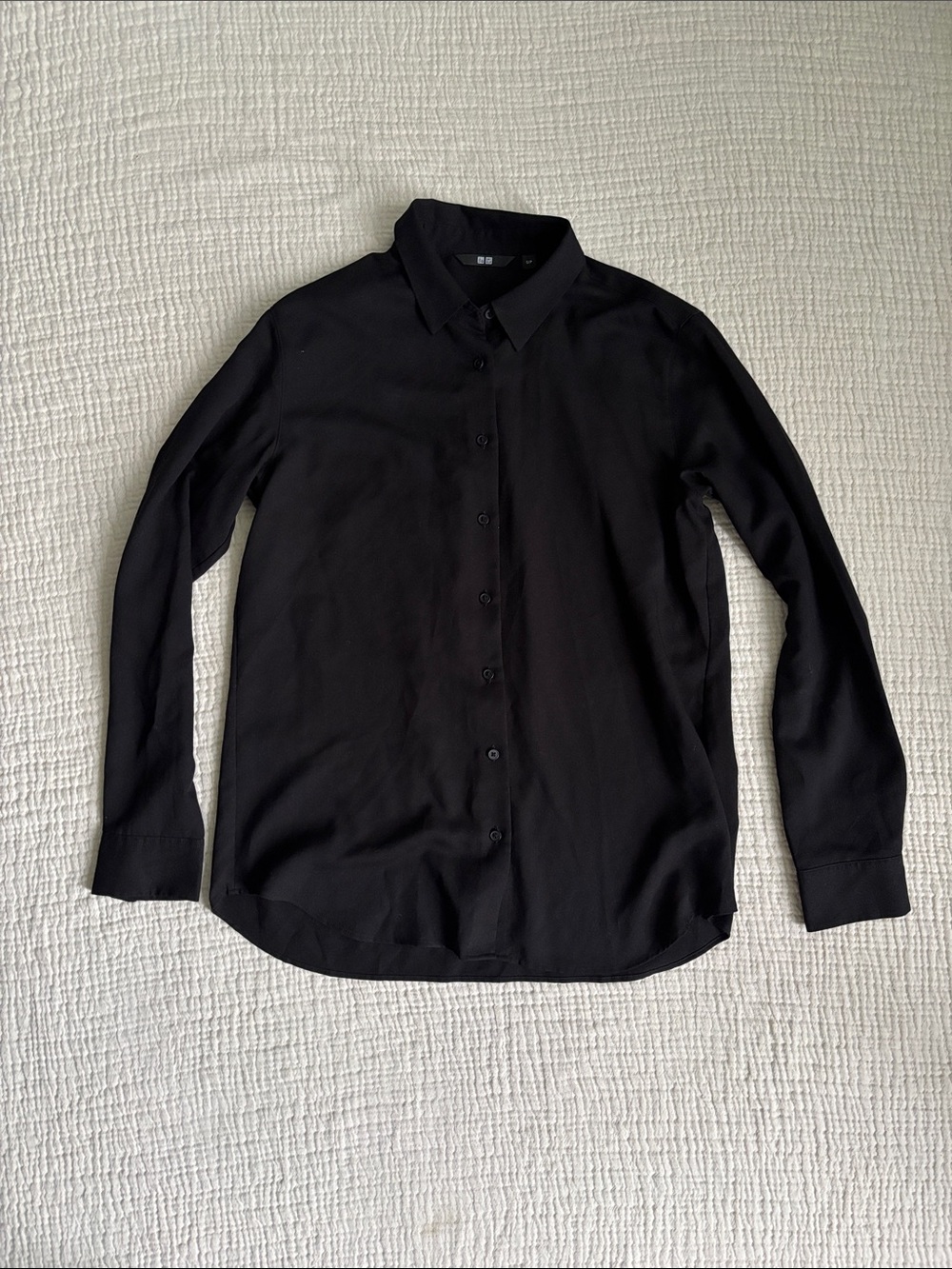 Uniqlo Black Button Up Shirt Top